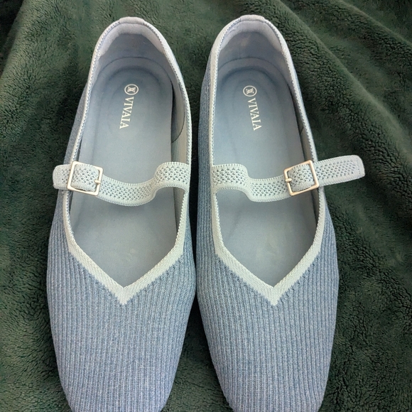Vivaia Square Toe Margot Mary Janes Blue - Picture 4 of 6